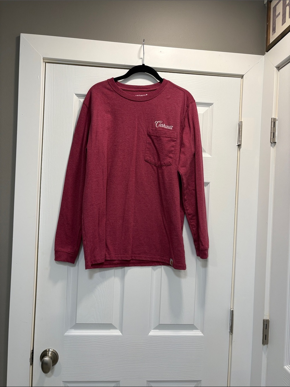 Carhartt Women's Long Sleeve Pocket Tee in Berry